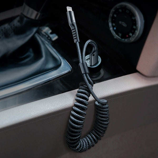 Baseus 1m Coiled Spring Short Cable for iPhone