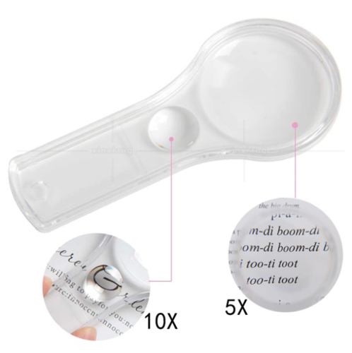 Handheld 5x Magnifying Glass W/10x Peep Hole Tools Hobbies Lens Loupe