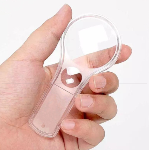Handheld 5x Magnifying Glass W/10x Peep Hole Tools Hobbies Lens Loupe