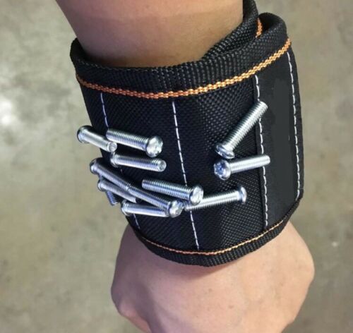 Magnetic Wristband Portable Tool Bag Belt Screws Nails Drill Bit Bracelet 5Grids