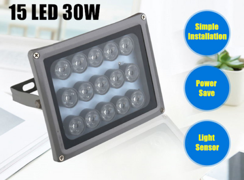 12V 30W 15 LED IR Infrared Illuminator Lamp for Security Camera