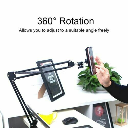 Heavy Clip Dual Bed & Desk Table Stand Mount Holder Phone tablet