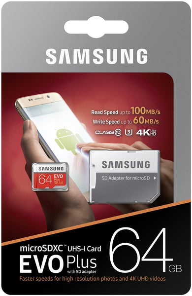 Samsung EVO Plus 64GB Micro SDXC Memory Card HDD