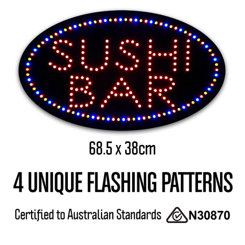 Round Epoxy Resin Sushi Bar LED Sign