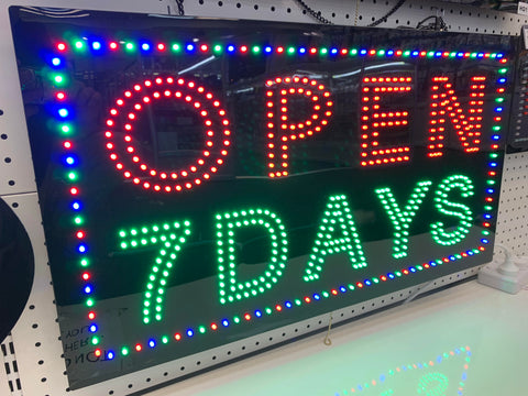 OPEN 7 DAYS High Quality 78x43cm Neon LED Sign